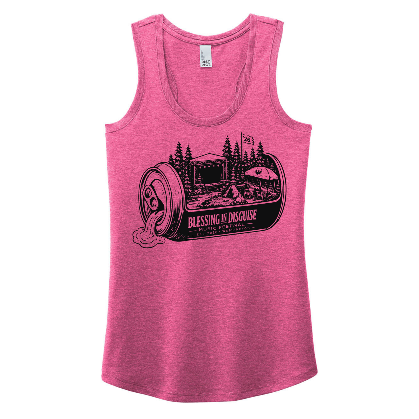 BID 2026 - District® Women’s Perfect Tri® Racerback Tank - FUCHSIA FROST