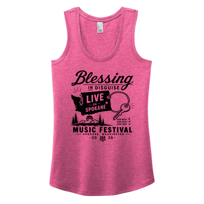 BID 2026 - District® Women’s Perfect Tri® Racerback Tank - FUCHSIA FROST