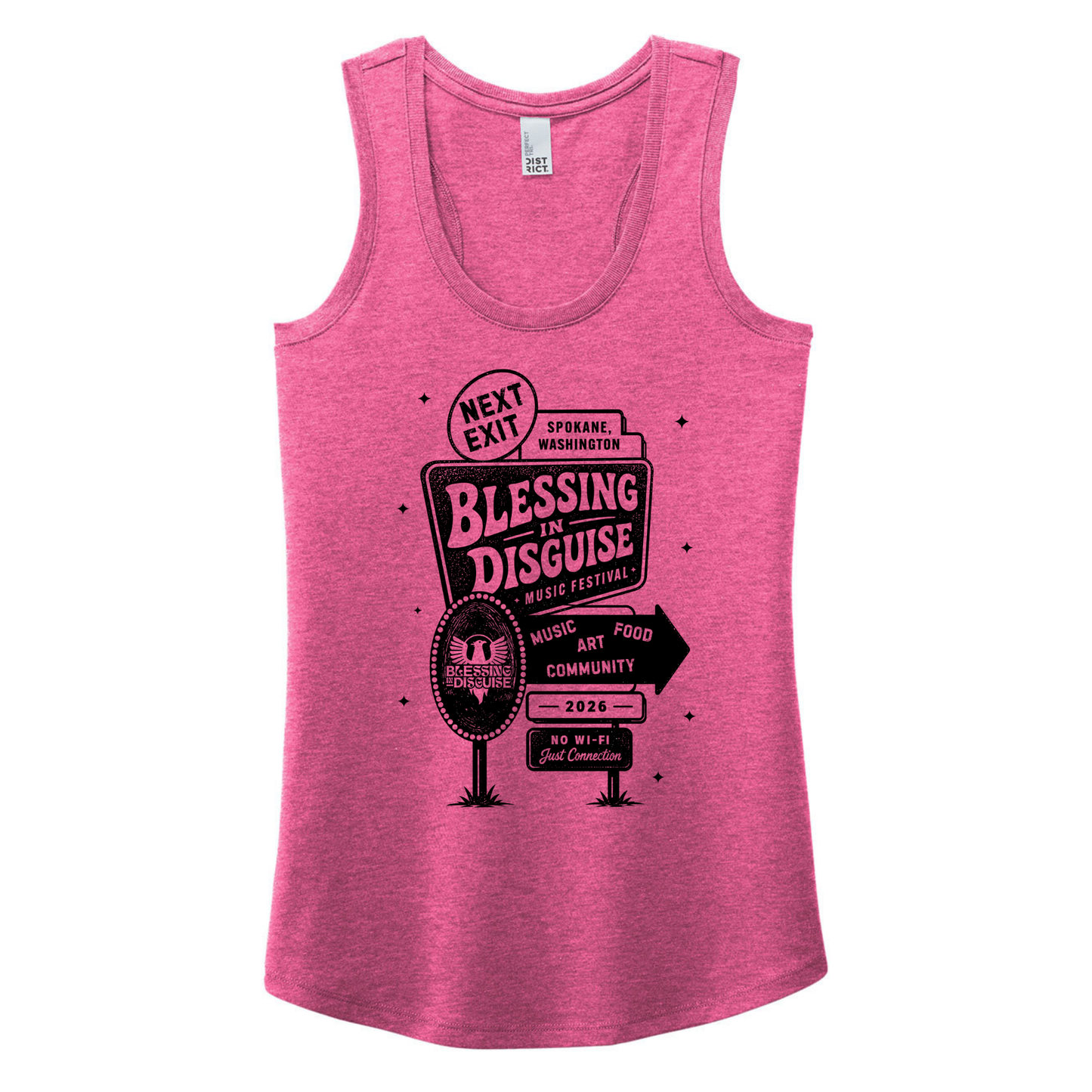 BID 2026 - District® Women’s Perfect Tri® Racerback Tank - FUCHSIA FROST