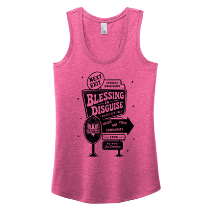 BID 2026 - District® Women’s Perfect Tri® Racerback Tank - FUCHSIA FROST