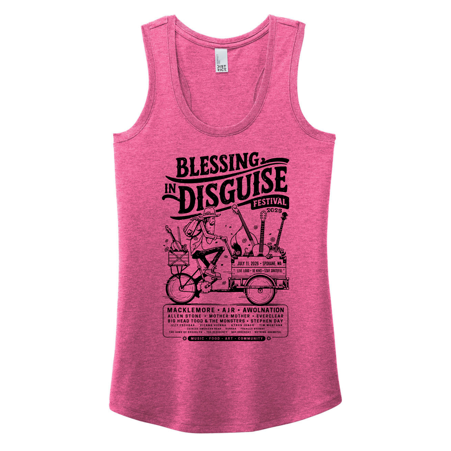 BID 2026 - District® Women’s Perfect Tri® Racerback Tank - FUCHSIA FROST