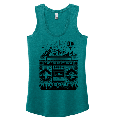 BMF 2026 - District® Women’s Perfect Tri® Racerback Tank - HEATHERED TEAL