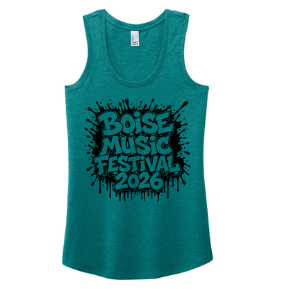 BMF 2026 - District® Women’s Perfect Tri® Racerback Tank - HEATHERED TEAL