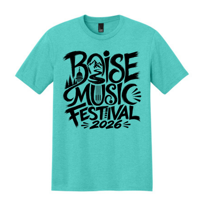 BMF 2026 - District® Perfect Tri® Tee - AQUA HEATHER