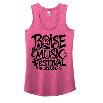 BMF 2026 - District® Women’s Perfect Tri® Racerback Tank - FUCHSIA FROST