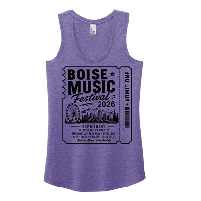BMF 2026 - District® Women’s Perfect Tri® Racerback Tank - PURPLE FROST