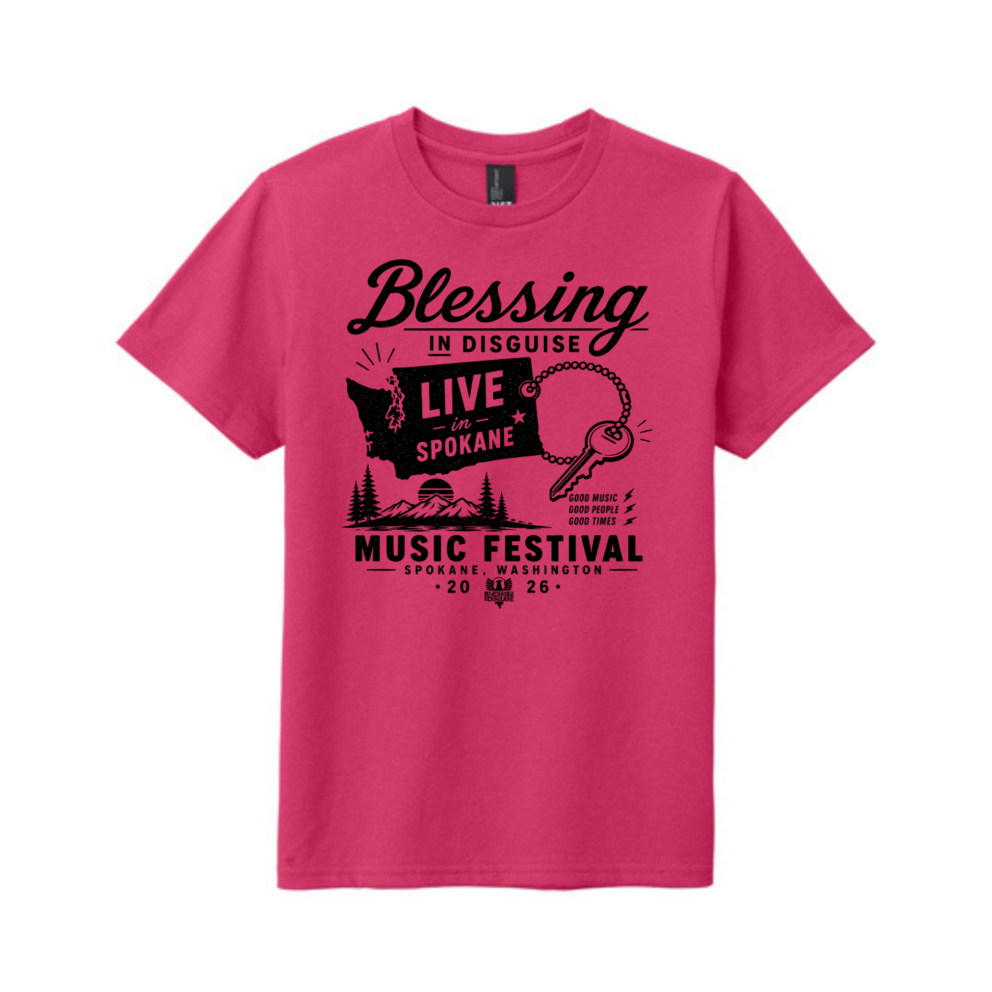 BID 2026 - YOUTH - Tultex Fine Jersey T-shirt - PINK