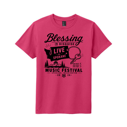 BID 2026 - YOUTH - Tultex Fine Jersey T-shirt - PINK