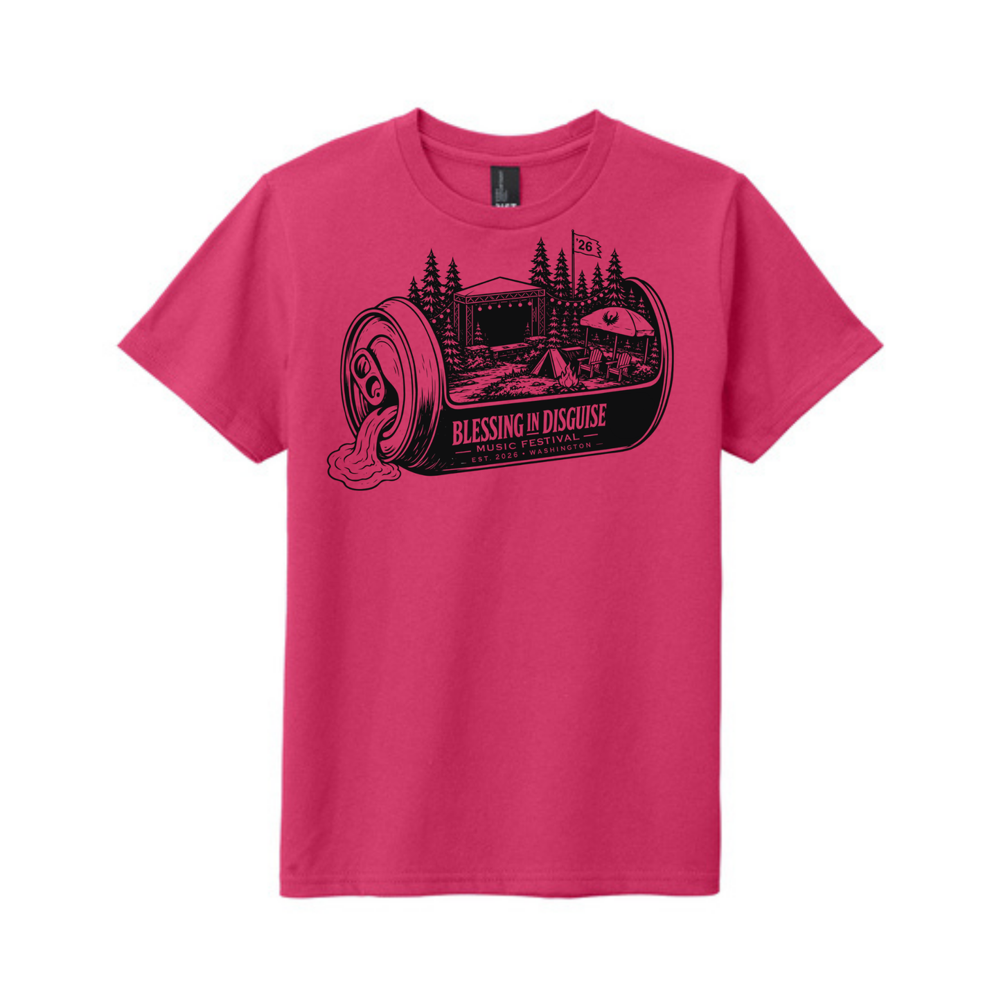 BID 2026 - YOUTH - Tultex Fine Jersey T-shirt - PINK