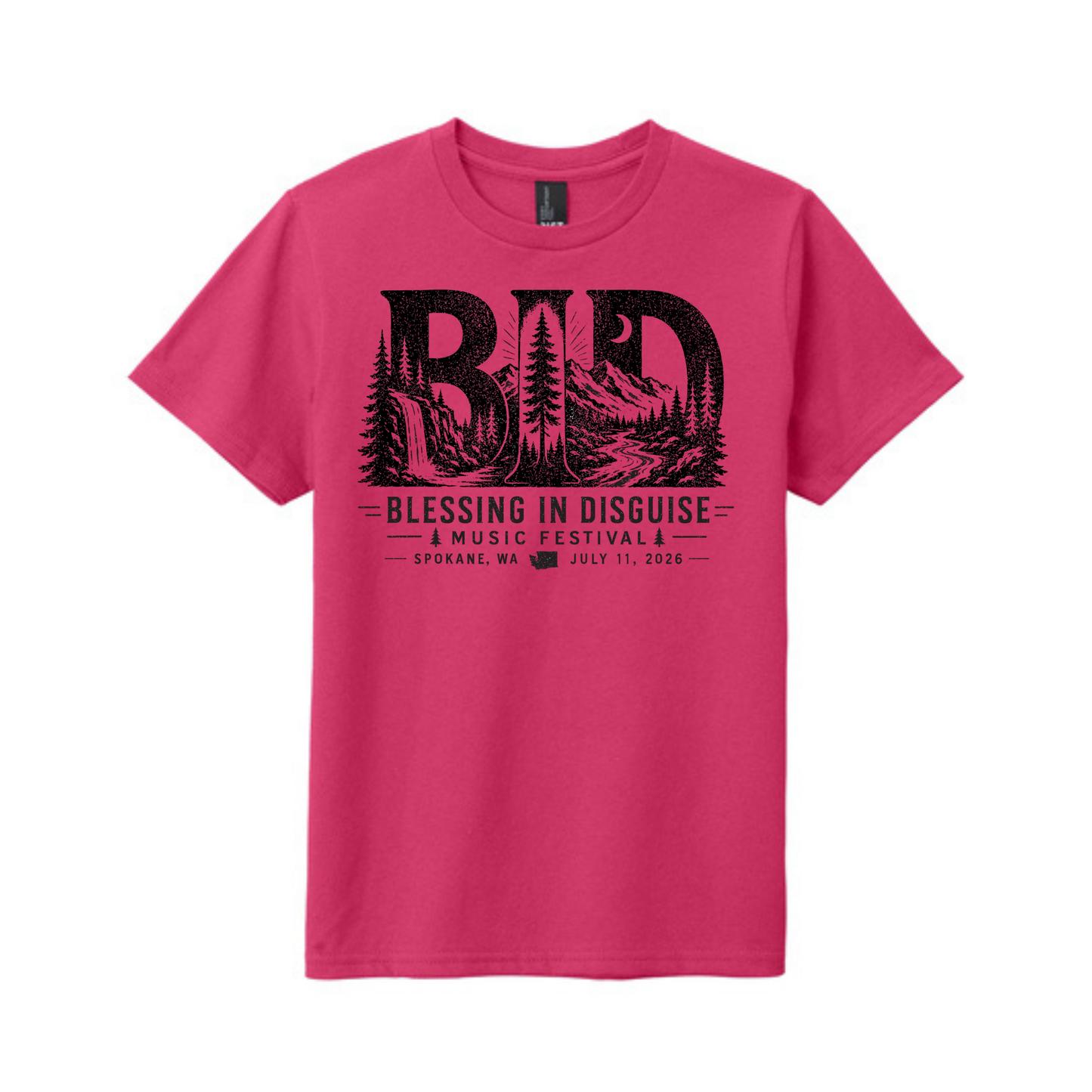 BID 2026 - YOUTH - Tultex Fine Jersey T-shirt - PINK