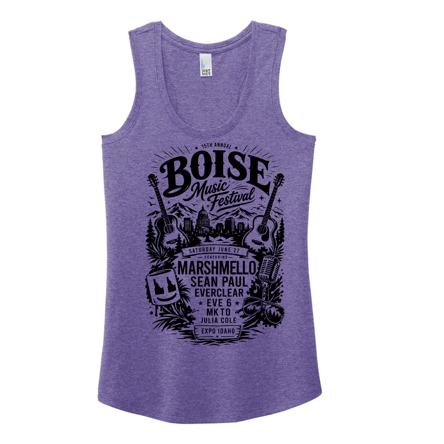 BMF 2026 - District® Women’s Perfect Tri® Racerback Tank - PURPLE FROST