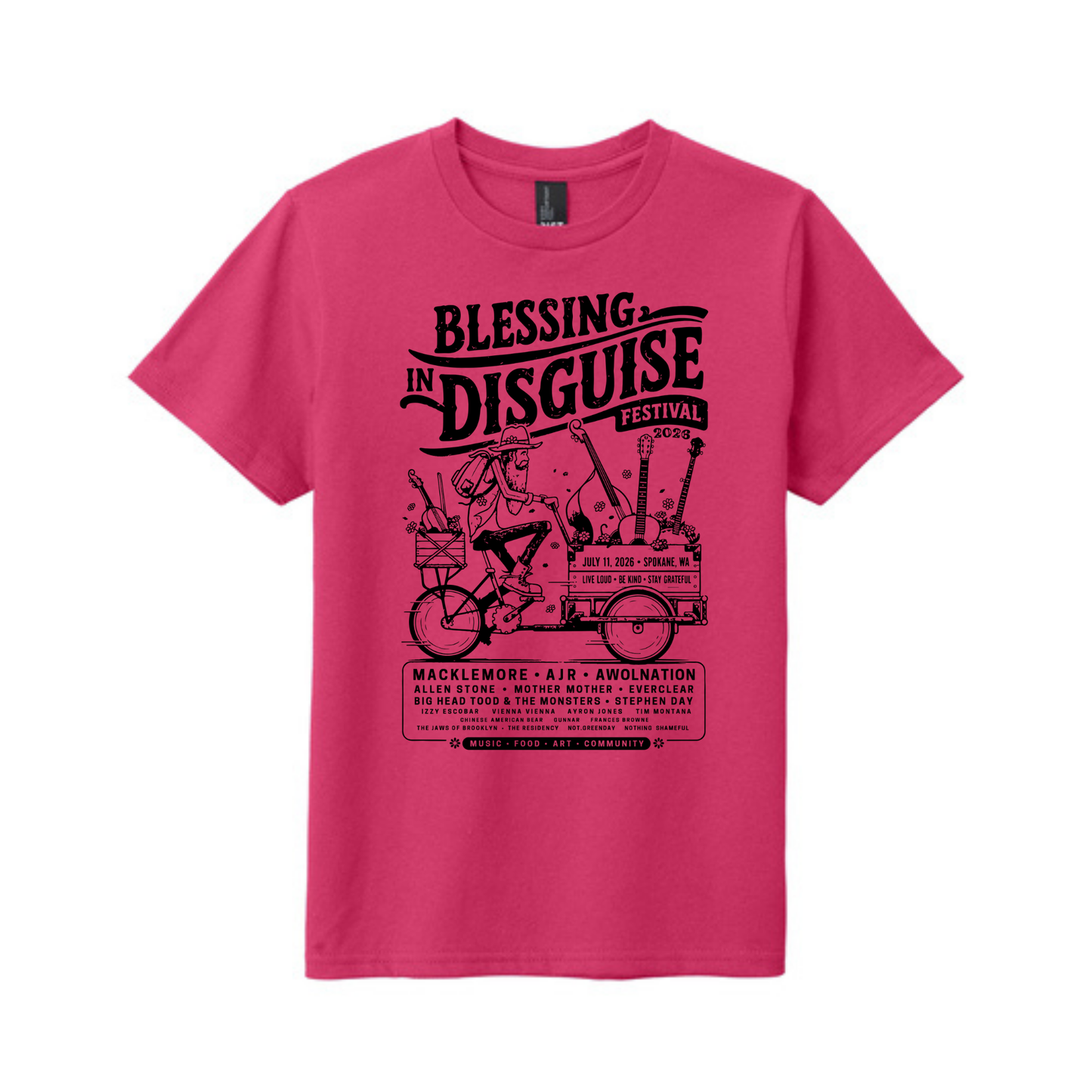 BID 2026 - YOUTH - Tultex Fine Jersey T-shirt - PINK