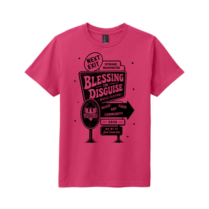 BID 2026 - YOUTH - Tultex Fine Jersey T-shirt - PINK