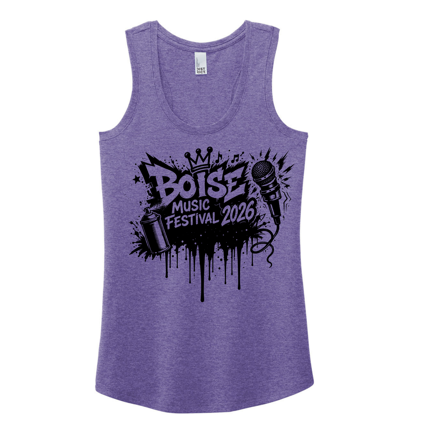 BMF 2026 - District® Women’s Perfect Tri® Racerback Tank - PURPLE FROST