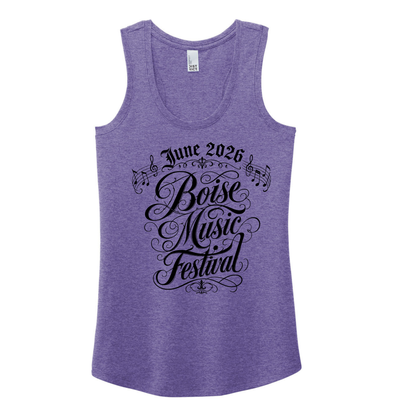 BMF 2026 - District® Women’s Perfect Tri® Racerback Tank - PURPLE FROST
