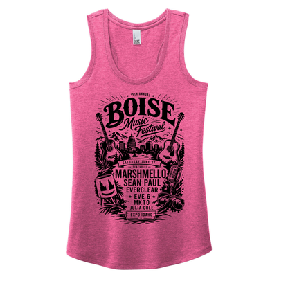 BMF 2026 - District® Women’s Perfect Tri® Racerback Tank - FUCHSIA FROST