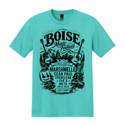 BMF 2026 - District® Perfect Tri® Tee - AQUA HEATHER