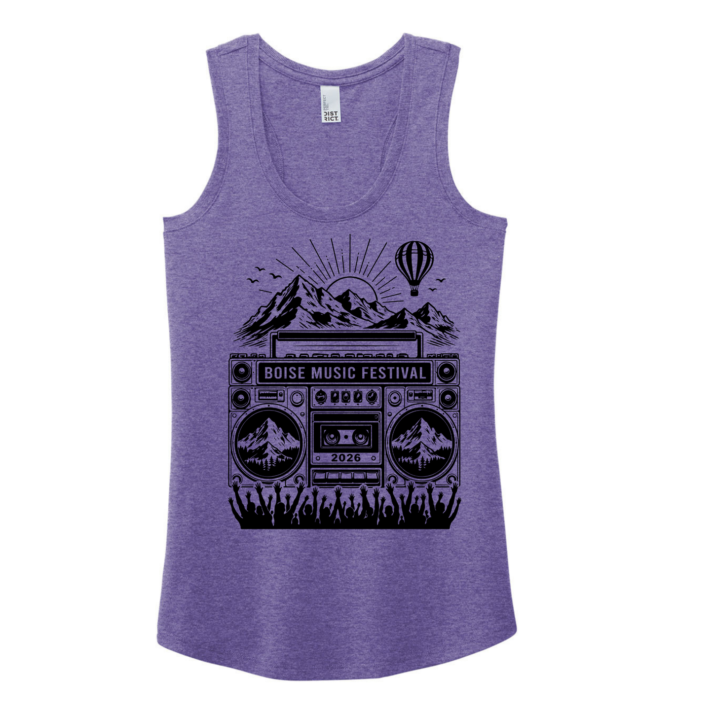 BMF 2026 - District® Women’s Perfect Tri® Racerback Tank - PURPLE FROST