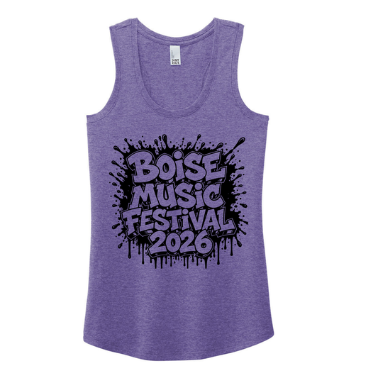 BMF 2026 - District® Women’s Perfect Tri® Racerback Tank - PURPLE FROST