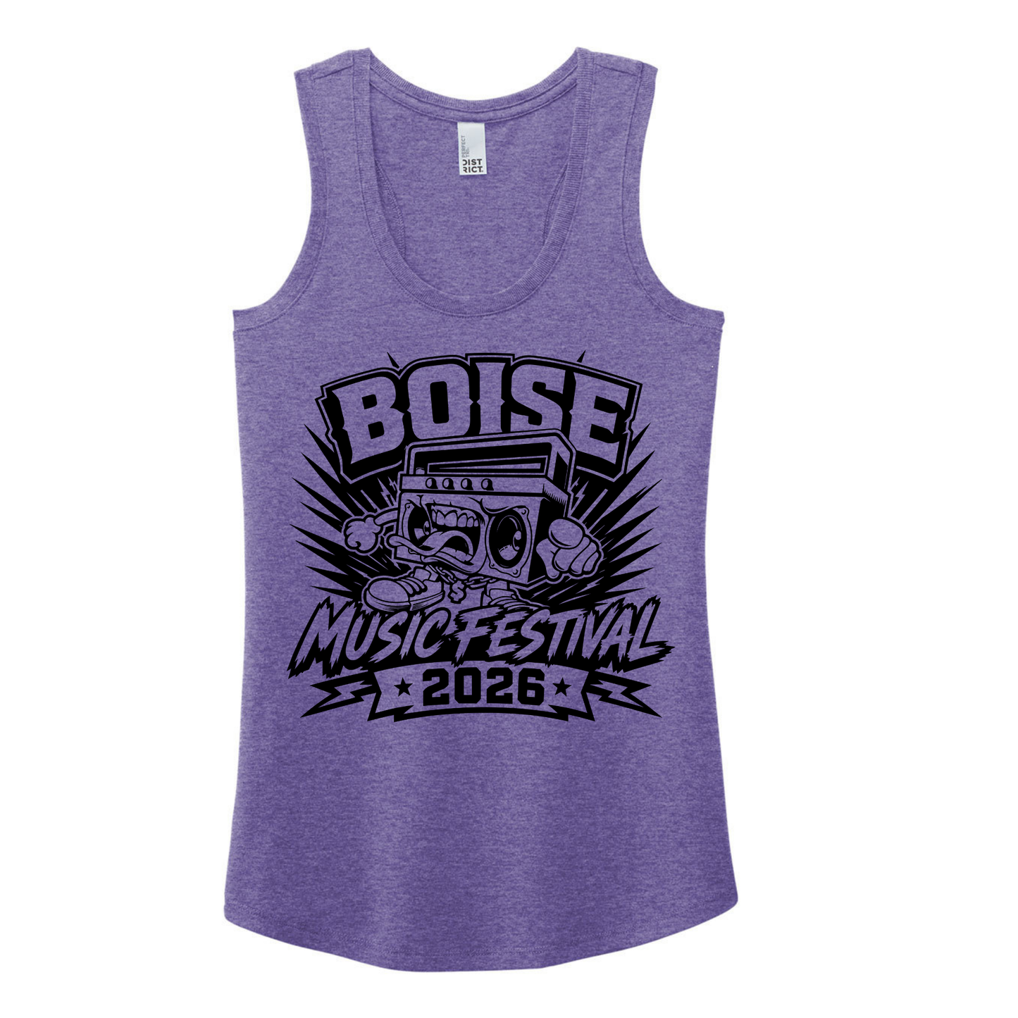 BMF 2026 - District® Women’s Perfect Tri® Racerback Tank - PURPLE FROST