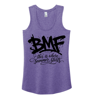 BMF 2026 - District® Women’s Perfect Tri® Racerback Tank - PURPLE FROST