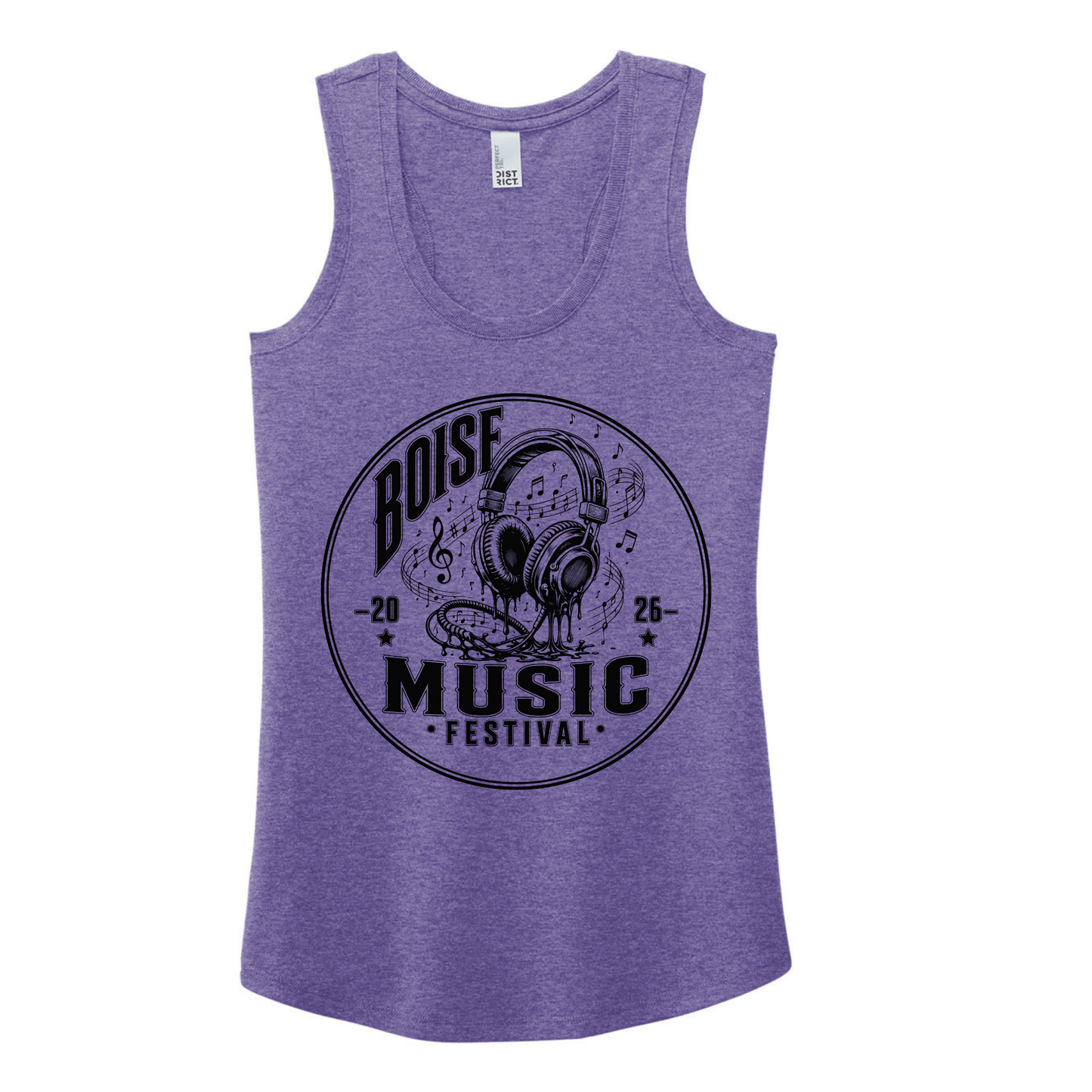 BMF 2026 - District® Women’s Perfect Tri® Racerback Tank - PURPLE FROST