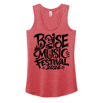 BMF 2026 - District® Women’s Perfect Tri® Racerback Tank - RED FROST