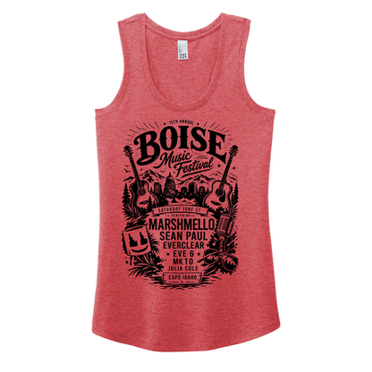 BMF 2026 - District® Women’s Perfect Tri® Racerback Tank - RED FROST