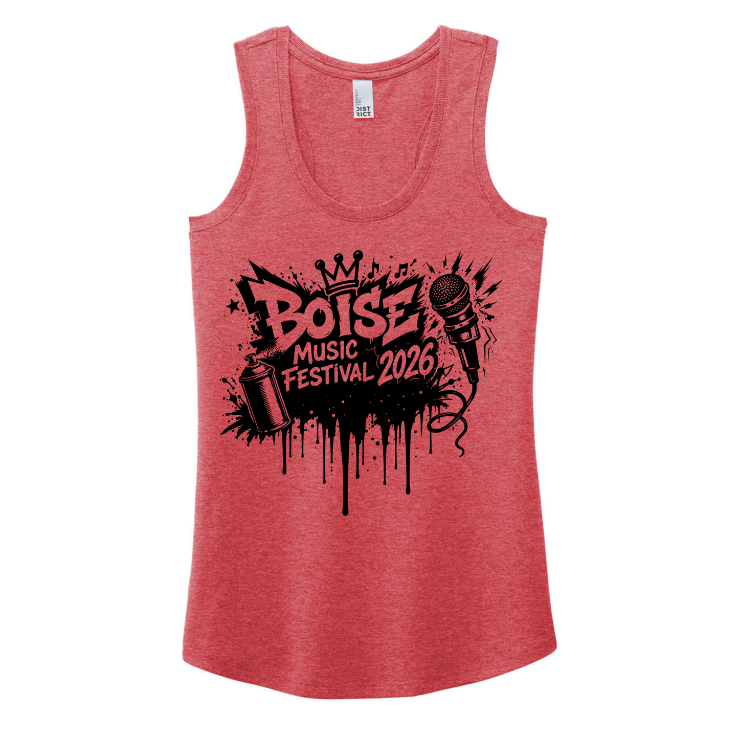 BMF 2026 - District® Women’s Perfect Tri® Racerback Tank - RED FROST