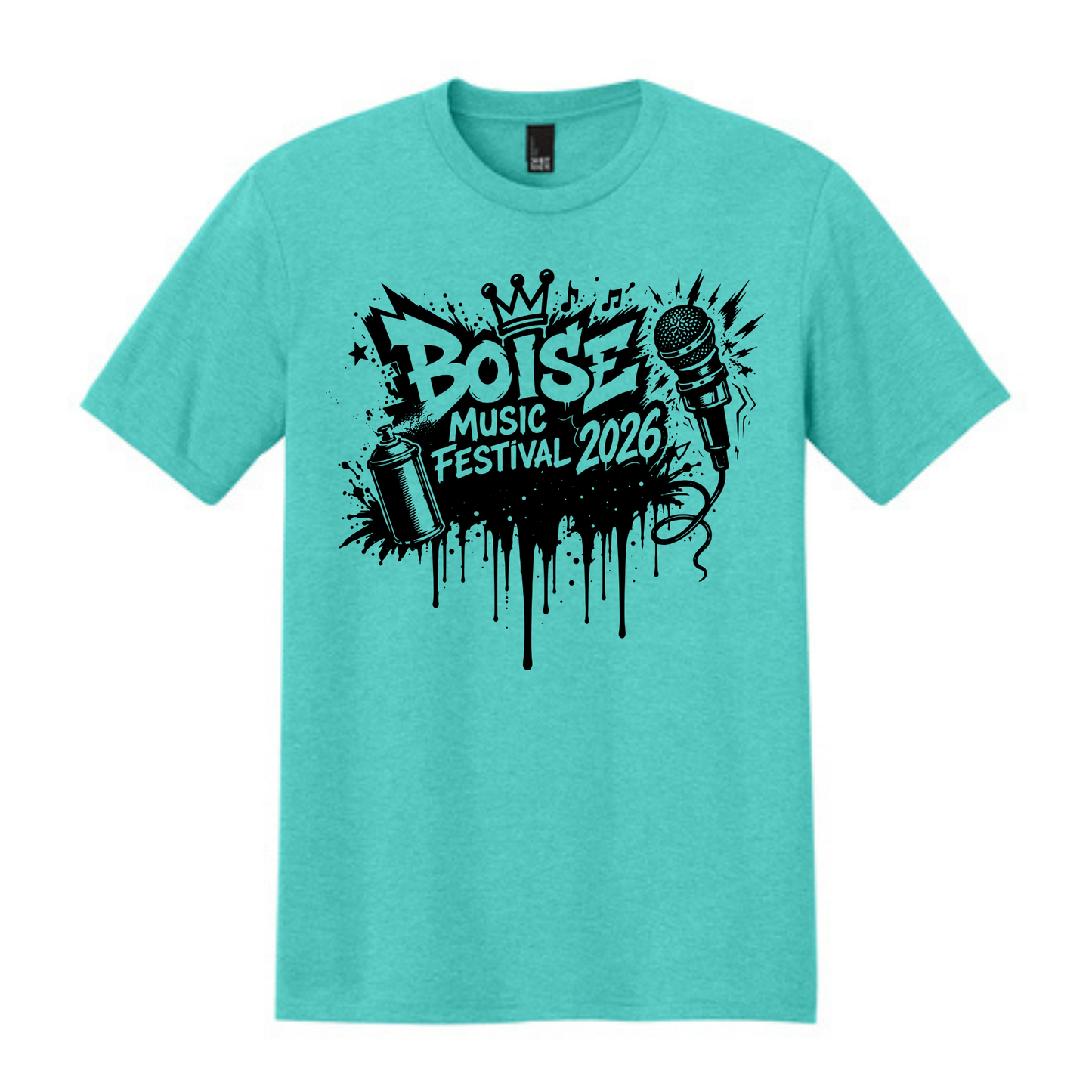 BMF 2026 - District® Perfect Tri® Tee - AQUA HEATHER