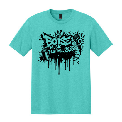 BMF 2026 - District® Perfect Tri® Tee - AQUA HEATHER