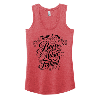 BMF 2026 - District® Women’s Perfect Tri® Racerback Tank - RED FROST