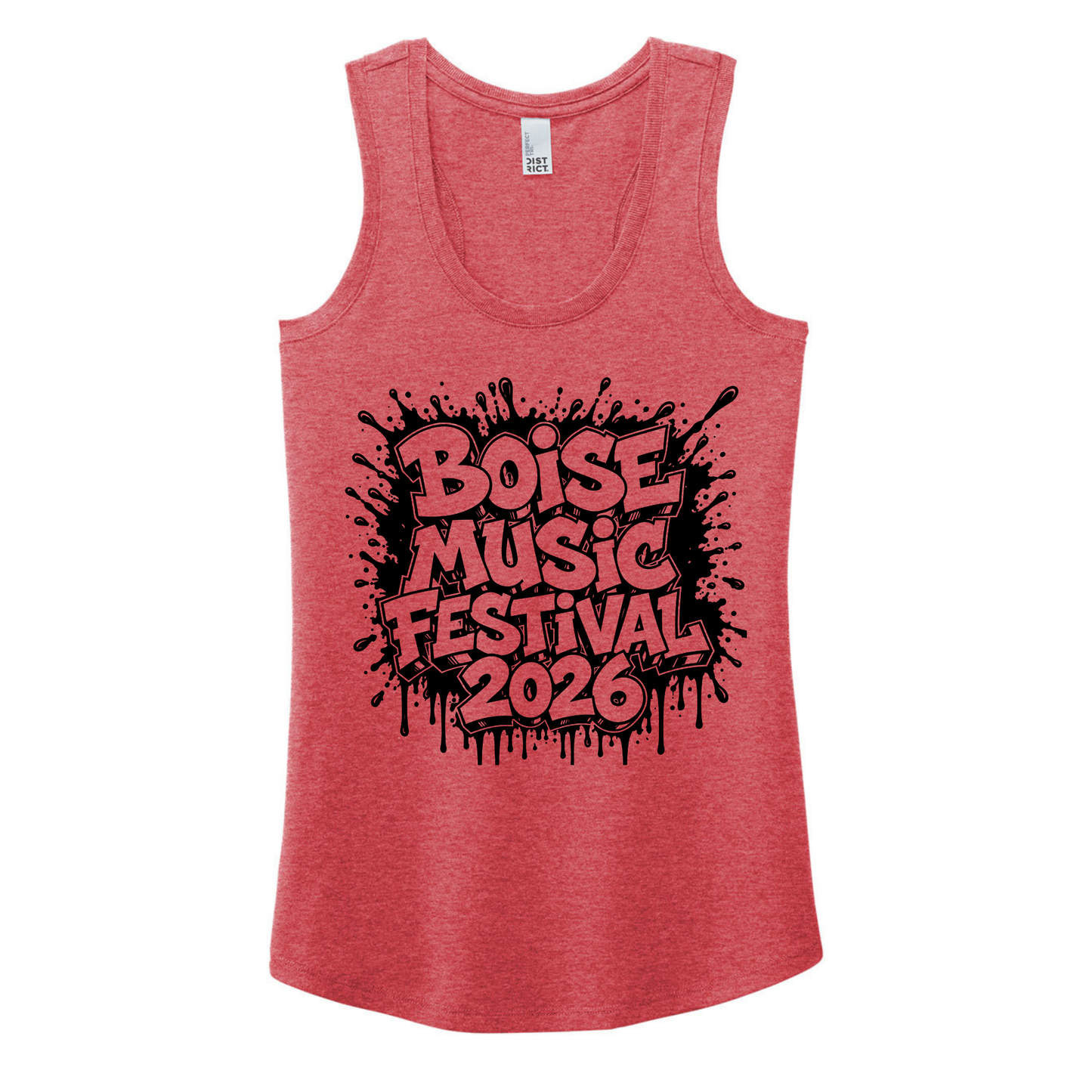 BMF 2026 - District® Women’s Perfect Tri® Racerback Tank - RED FROST
