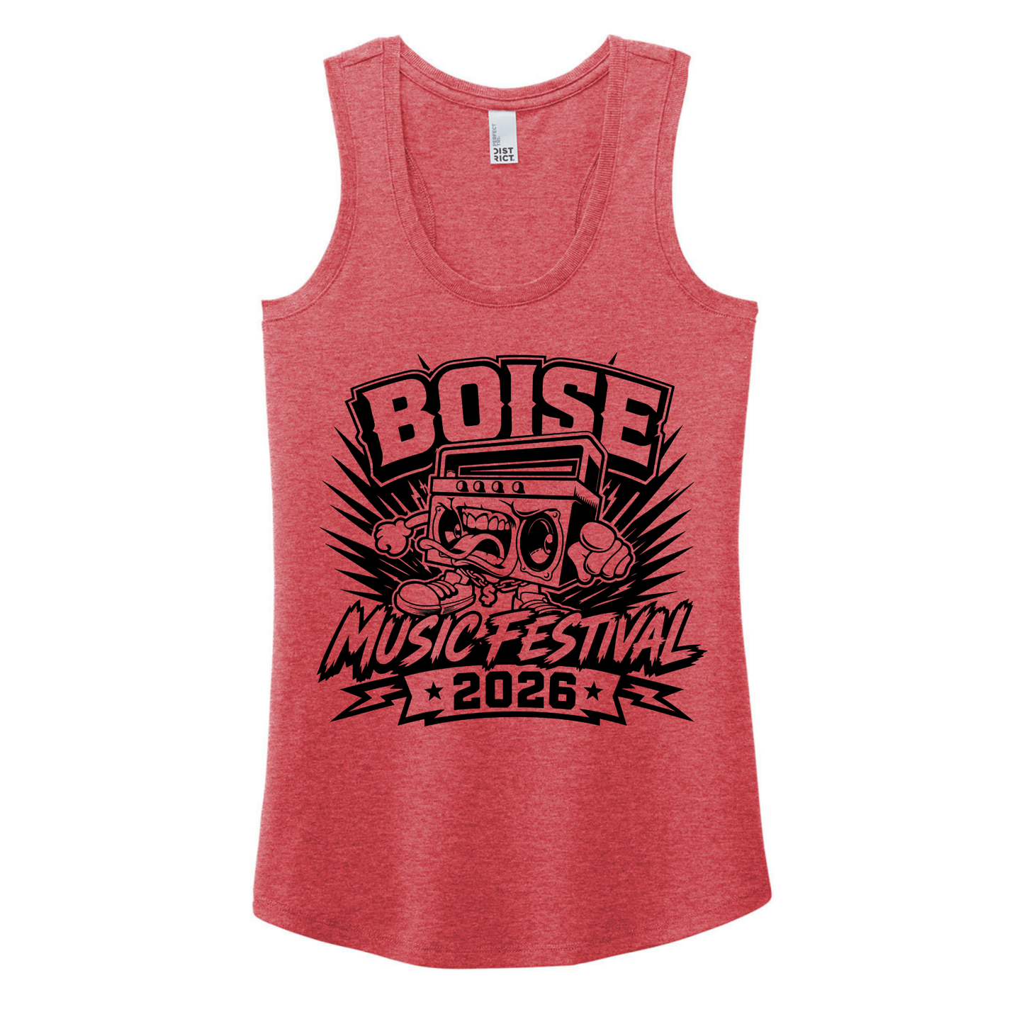 BMF 2026 - District® Women’s Perfect Tri® Racerback Tank - RED FROST