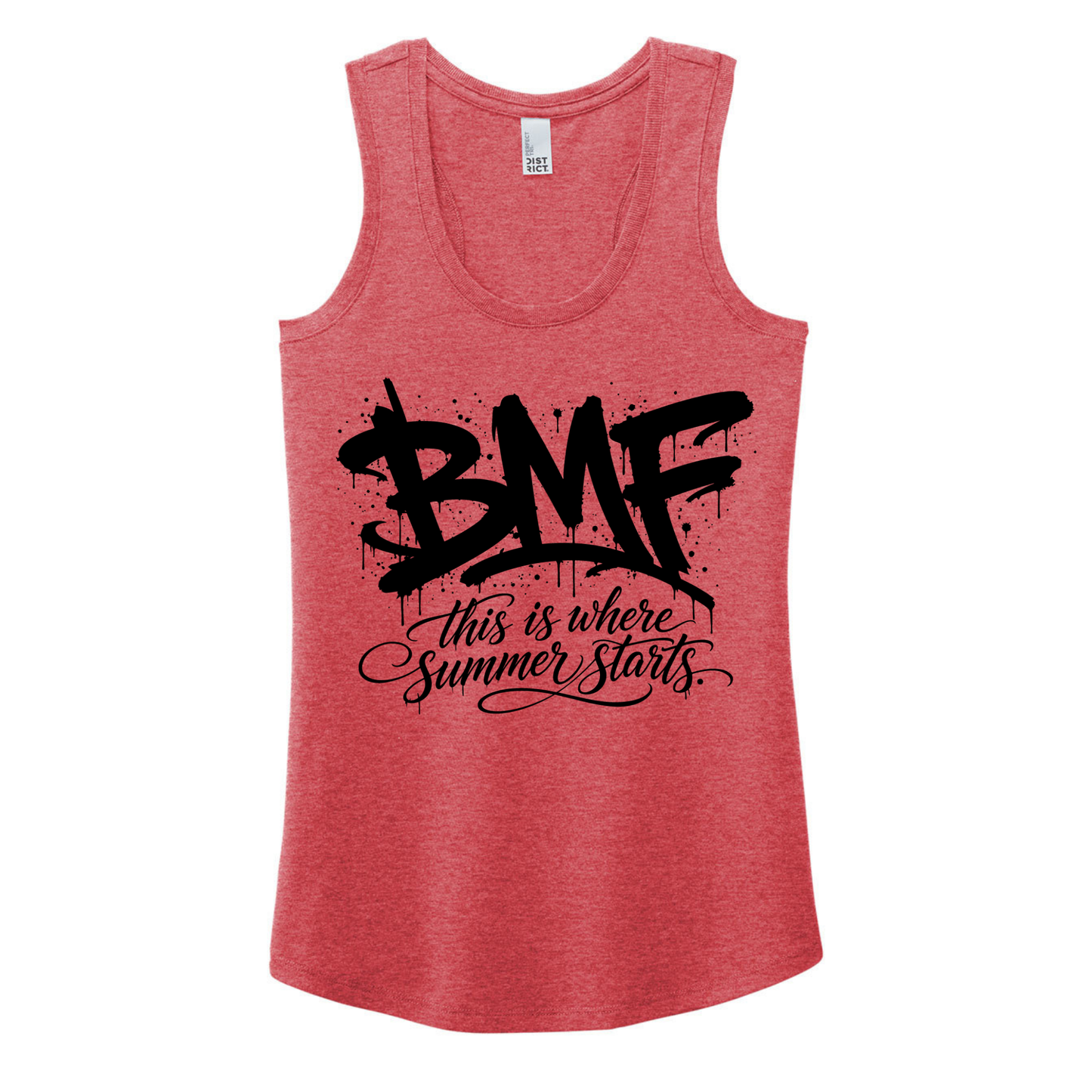BMF 2026 - District® Women’s Perfect Tri® Racerback Tank - RED FROST