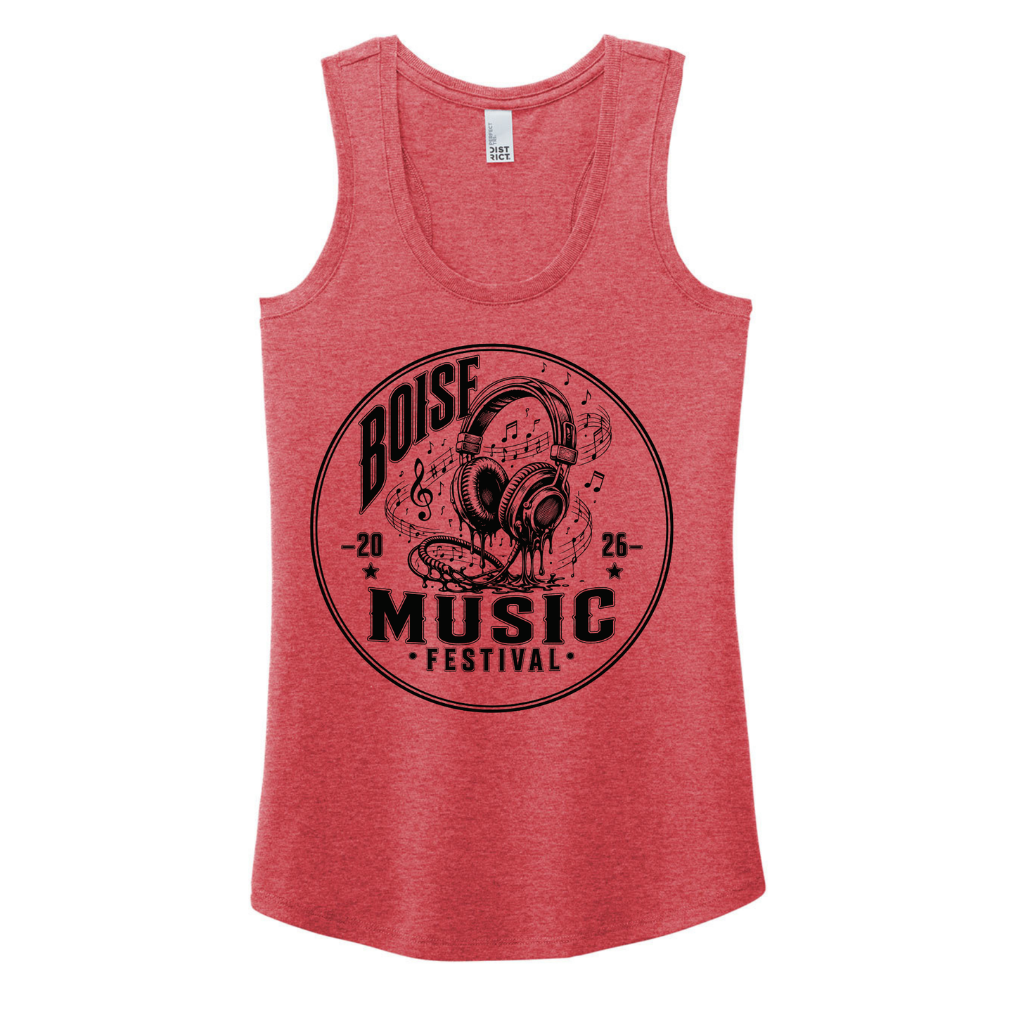 BMF 2026 - District® Women’s Perfect Tri® Racerback Tank - RED FROST