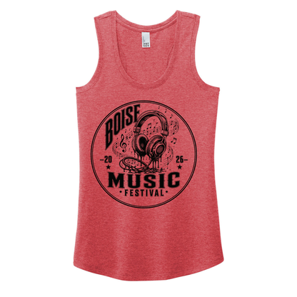 BMF 2026 - District® Women’s Perfect Tri® Racerback Tank - RED FROST