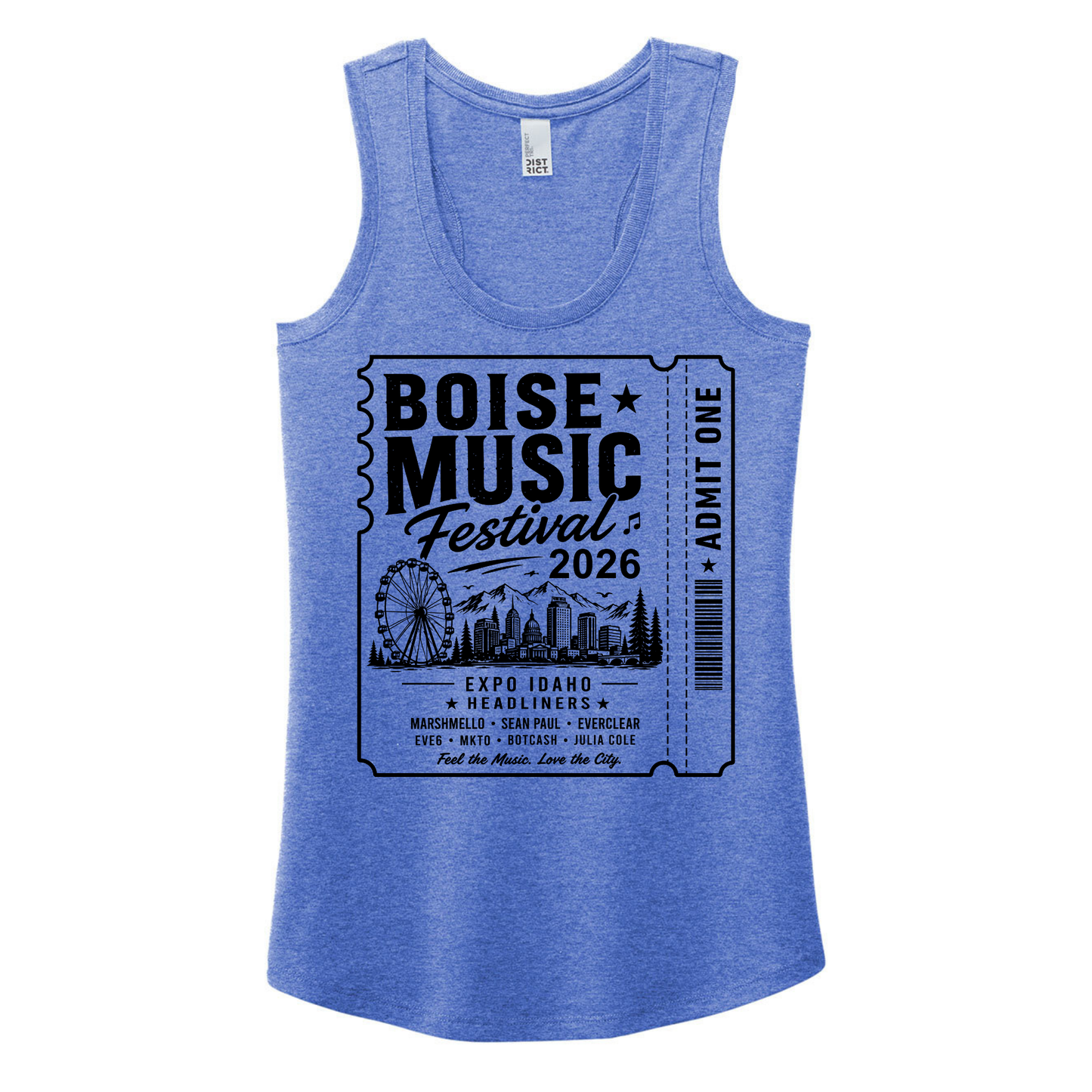 BMF 2026 - District® Women’s Perfect Tri® Racerback Tank - ROYAL FROST