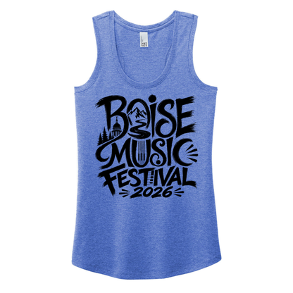 BMF 2026 - District® Women’s Perfect Tri® Racerback Tank - ROYAL FROST