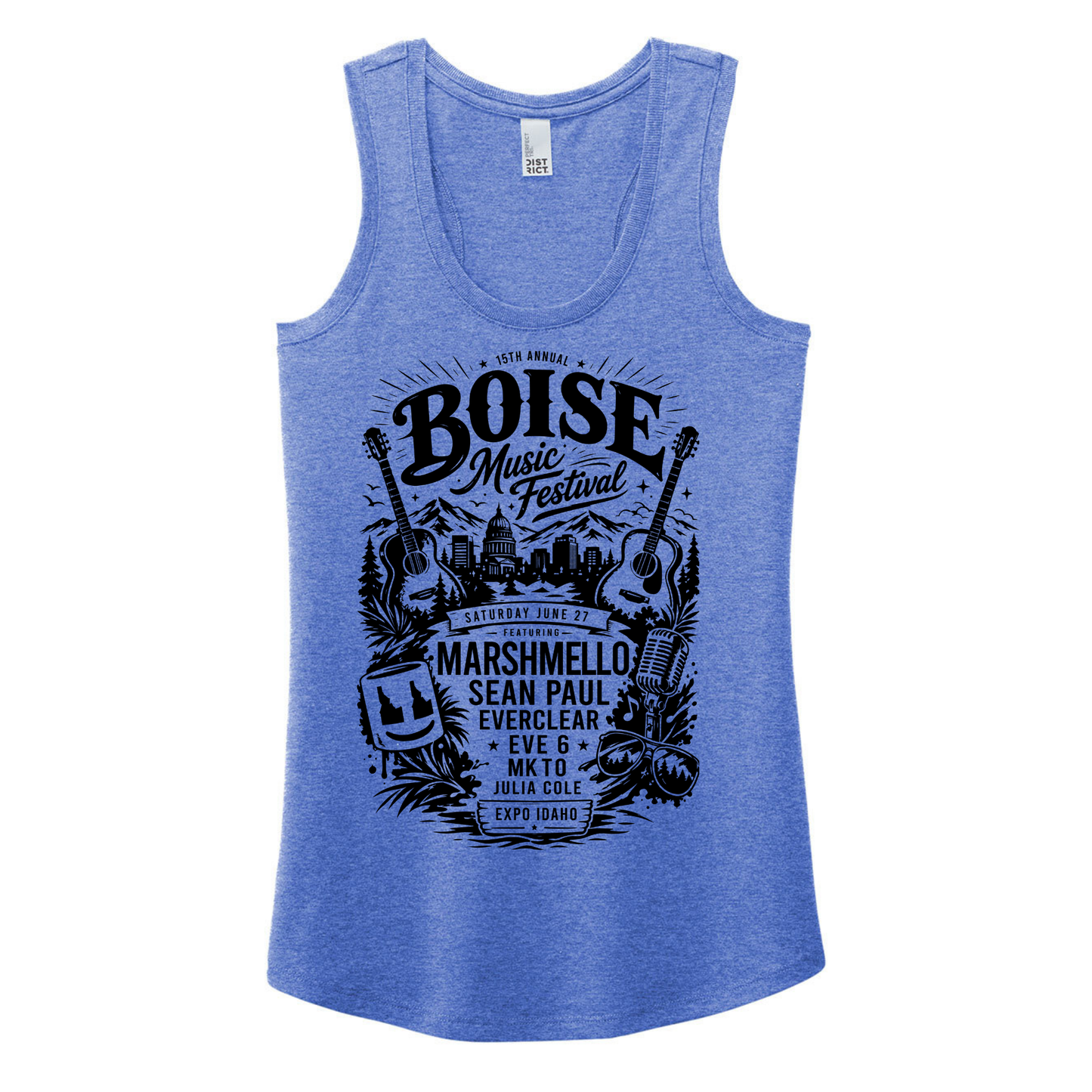 BMF 2026 - District® Women’s Perfect Tri® Racerback Tank - ROYAL FROST
