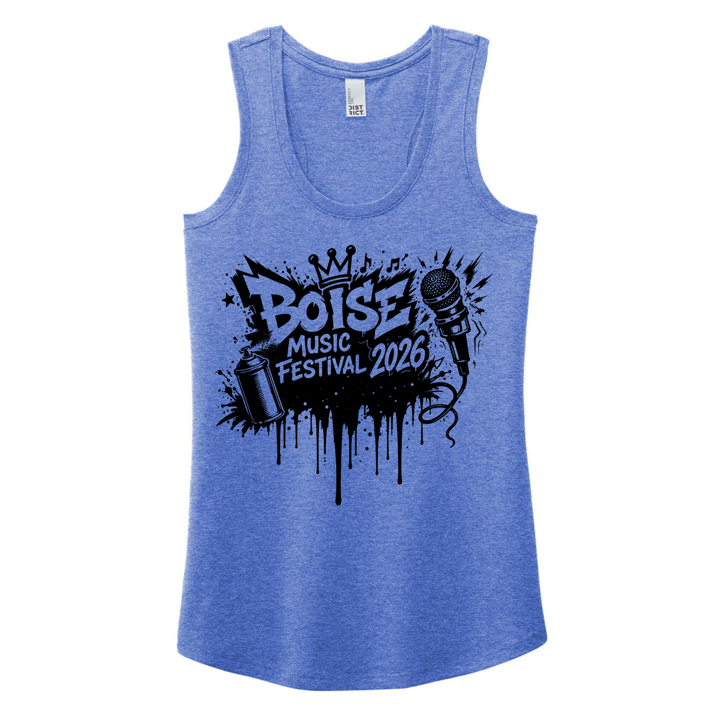 BMF 2026 - District® Women’s Perfect Tri® Racerback Tank - ROYAL FROST
