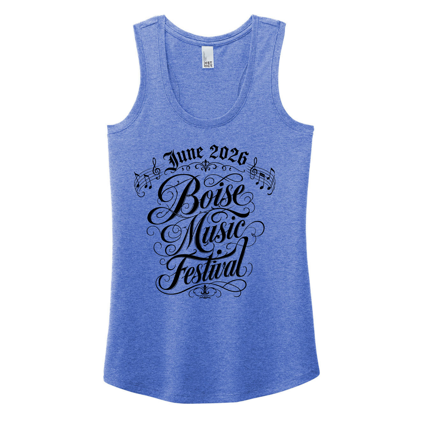 BMF 2026 - District® Women’s Perfect Tri® Racerback Tank - ROYAL FROST