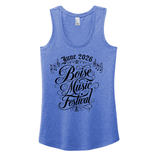BMF 2026 - District® Women’s Perfect Tri® Racerback Tank - ROYAL FROST