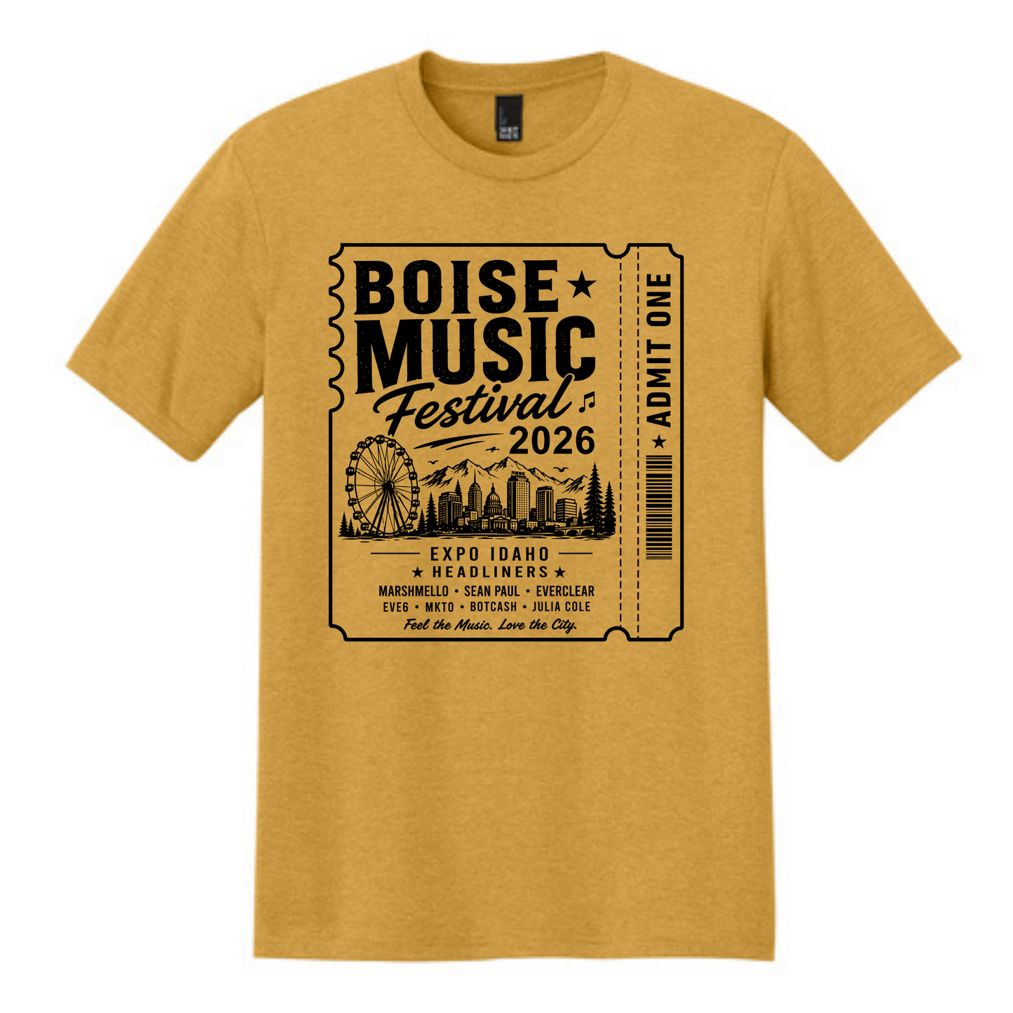 BMF 2026 - District® Perfect Tri® Tee - OCHRE YELLOW HEATHER