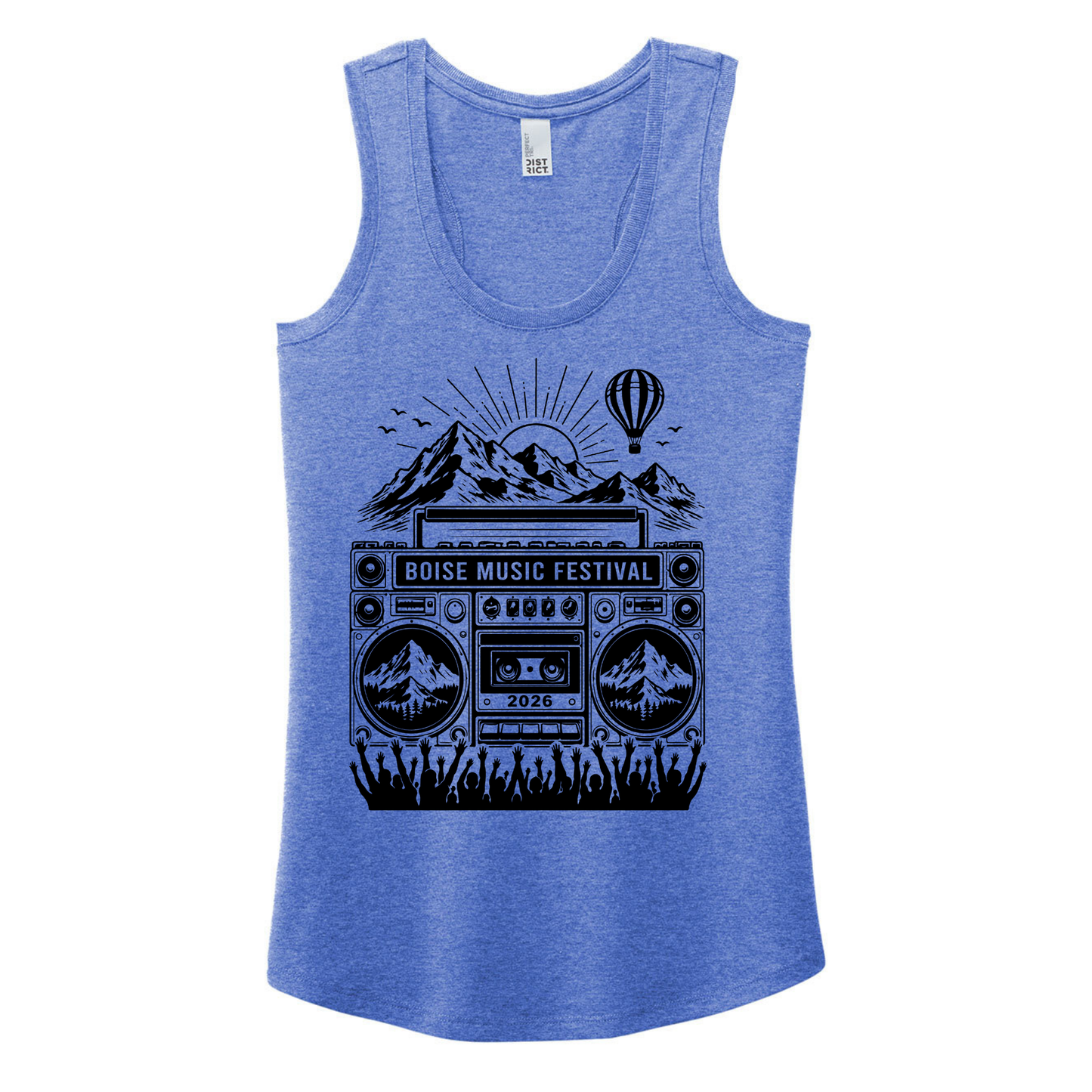BMF 2026 - District® Women’s Perfect Tri® Racerback Tank - ROYAL FROST
