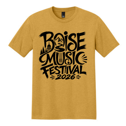 BMF 2026 - District® Perfect Tri® Tee - OCHRE YELLOW HEATHER
