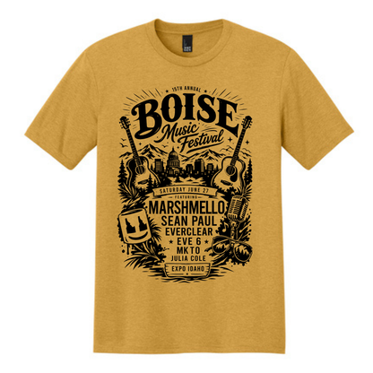 BMF 2026 - District® Perfect Tri® Tee - OCHRE YELLOW HEATHER