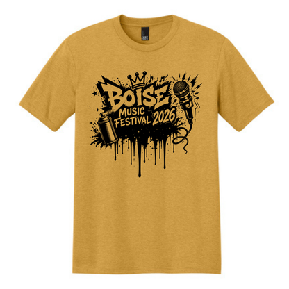 BMF 2026 - District® Perfect Tri® Tee - OCHRE YELLOW HEATHER