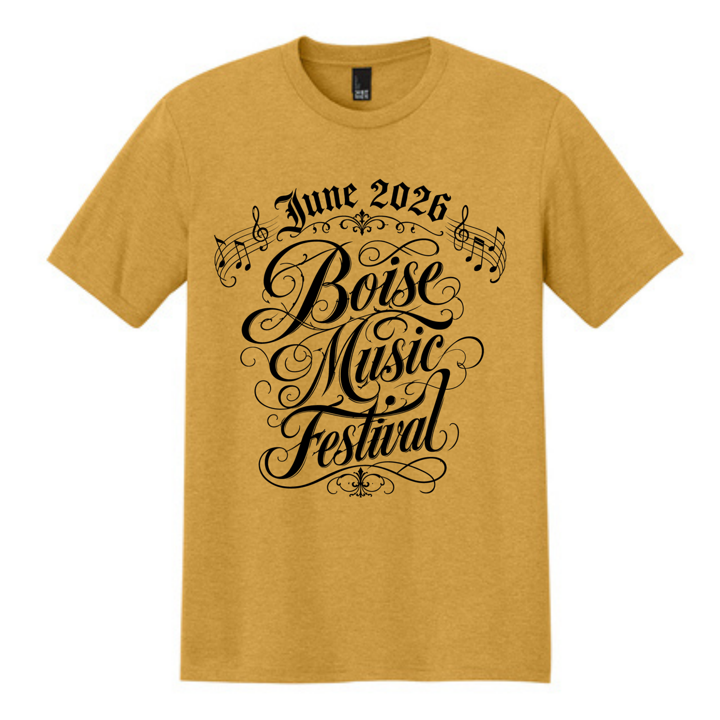 BMF 2026 - District® Perfect Tri® Tee - OCHRE YELLOW HEATHER