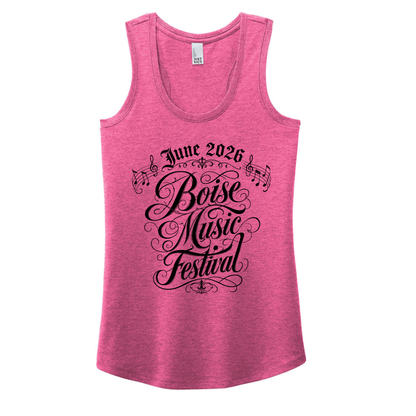 BMF 2026 - District® Women’s Perfect Tri® Racerback Tank - FUCHSIA FROST